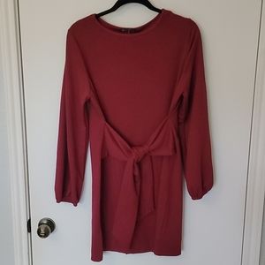 NEW Maroon Mid length dress 3/4 sleeve Size M